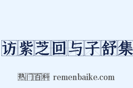 访紫芝回与子舒集是什么意思的图片